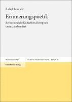 bokomslag Erinnerungspoetik: Berlioz Und Die Kuhreihen-Rezeption Im 19. Jahrhundert