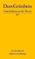 bokomslag Vom Stellenwert der Worte. Frankfurter Poetikvorlesung 2009
