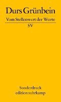 bokomslag Vom Stellenwert der Worte. Frankfurter Poetikvorlesung 2009