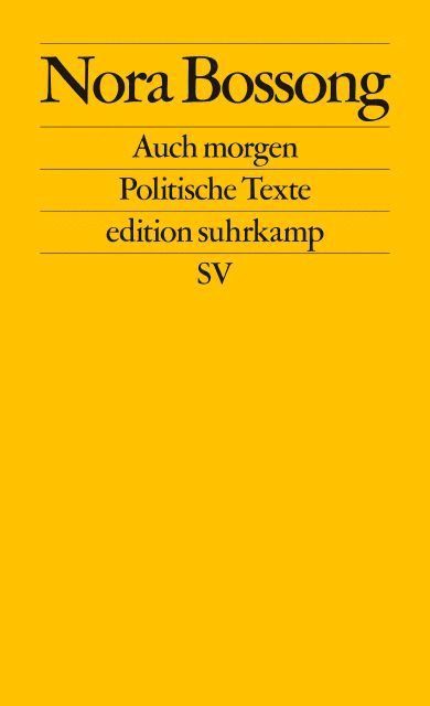 Nora Bossong - Auch morgen, Häftad