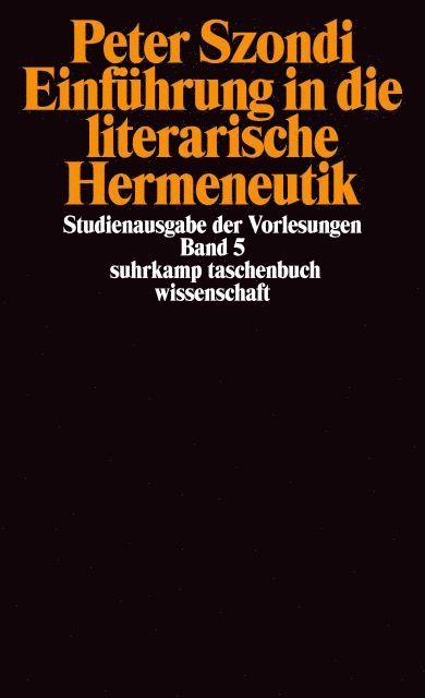 Peter Szondi, Jean Bollack, Helen Stierlin - Einführung in die literarische Hermeneutik, Häftad