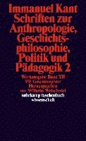 bokomslag Schriften zur Anthropologie II, Geschichtsphilosophie, Politik und Pädagogik. Register zur Werkausgabe