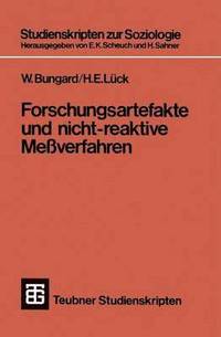 bokomslag Forschungsartefakte und nicht-reaktive Meßverfahren