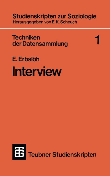 E. Erbslöh - Techniken der Datensammlung 1, Häftad