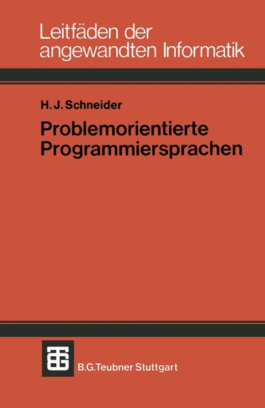 Hans Jürgen Schneider - Problemorientierte Programmiersprachen, Häftad
