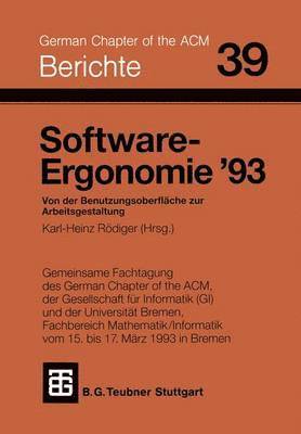 bokomslag Software-Ergonomie '93