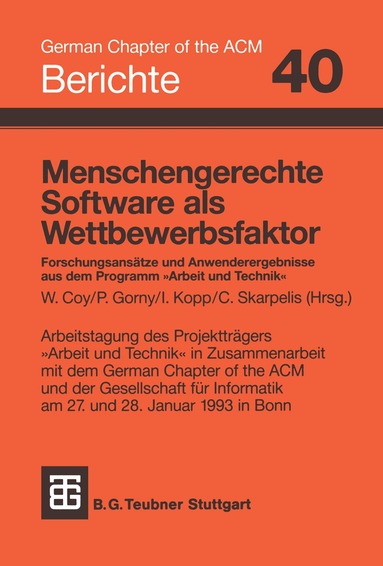 Wolfgang Coy, Peter Gorny, Herbert Kopp, Skarpelis - Menschengerechte Software als Wettbewerbsfaktor, Häftad
