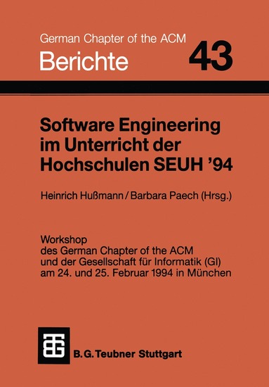 bokomslag Software Engineering im Unterricht der Hochschulen SEUH 94