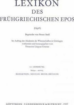 bokomslag Lexikon des fruhgriechischen Epos Lfg. 13