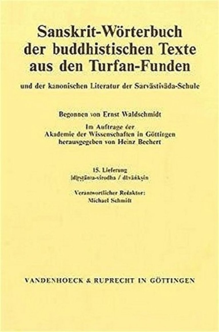 Vandenhoeck & Ruprecht Verlage, Heinz Bechert - Sanskrit-Worterbuch der buddhistischen Texte aus den Turfan-Funden. Lieferung 15, Häftad