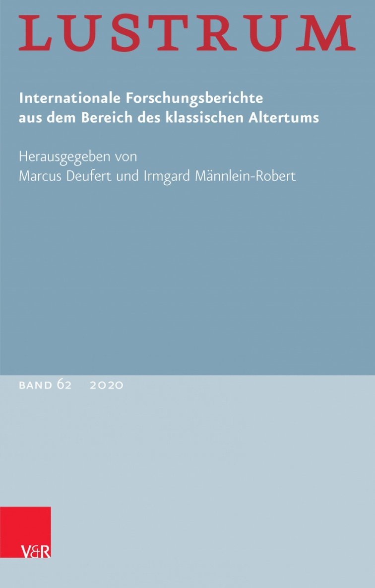 Marcus Deufert, Irmgard Mannlein-Robert - Lustrum Band 62 -- 2020, Häftad