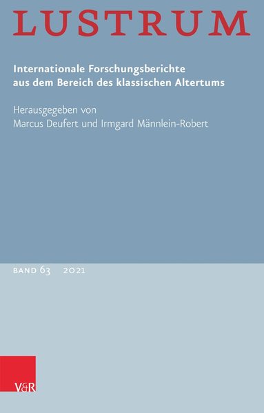 Marcus Deufert, Irmgard Männlein-Robert - Lustrum Band 63 – 2021, Häftad