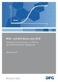 bokomslag MAK- und BAT-Werte-Liste 2018