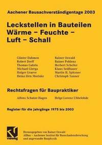 bokomslag Aachener Bausachverstndigentage 2003