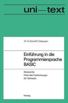 bokomslag Einfhrung in die Programmiersprache BASIC