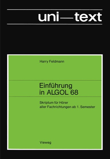 Harry Feldmann - Einführung in ALGOL 68, Häftad