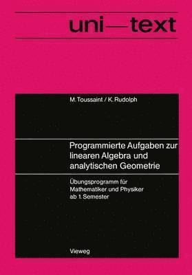 bokomslag Programmierte Aufgaben zur linearen Algebra und analytischen Geometrie