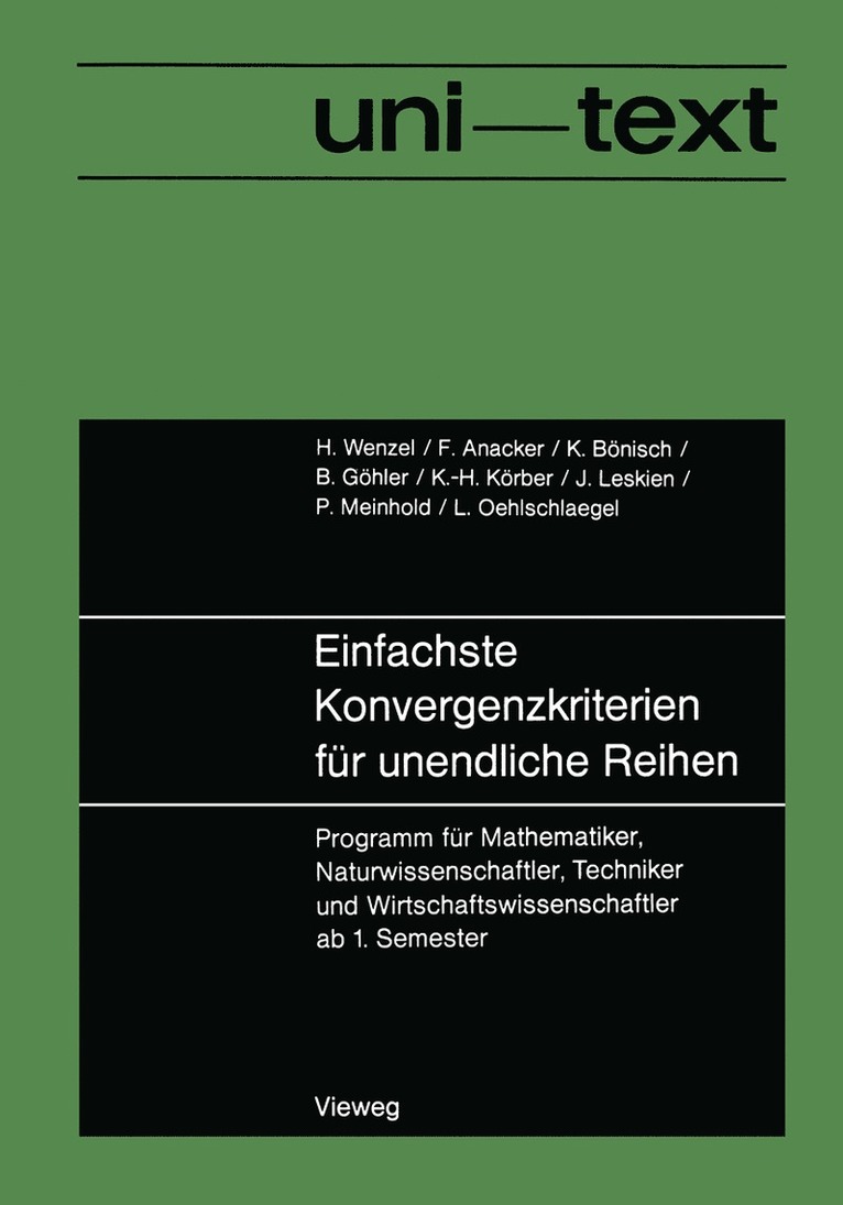 Einfachste Konvergenzkriterien fr unendliche Reihen 1