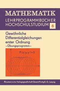 bokomslag Gewhnliche Differentialgleichungen erster Ordnung