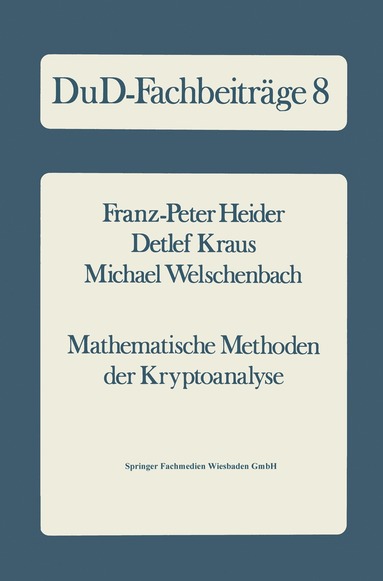 bokomslag Mathematische Methoden der Kryptoanalyse