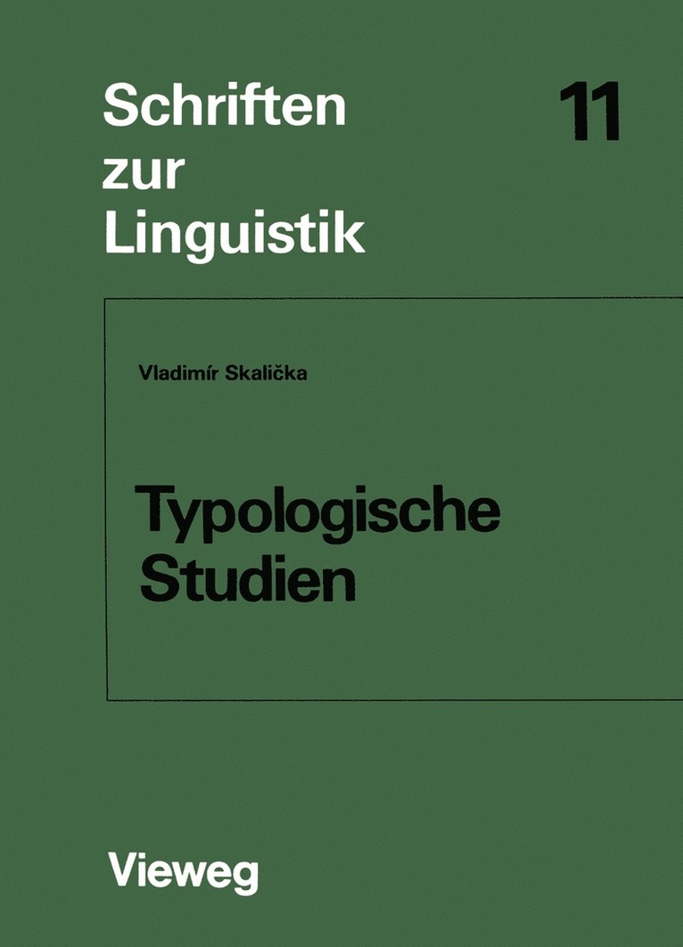 Vladimír Skalička, Vladimír Skali&#269;ka, Vladimír, Skalicka - Typologische Studien, Häftad