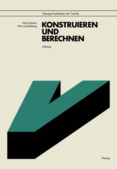 Hans Hintzen - Anhang zu Konstruieren und Berechnen, Häftad