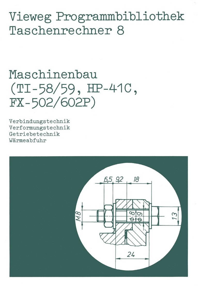 Helmut Alt, Harald Schumny - Maschinenbau (TI-58/59, HP-41 C, FX-502/602 P), Häftad