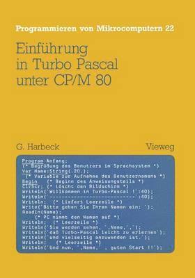 Gerd Harbeck - Einführung in Turbo Pascal unter CP/M 80, Häftad