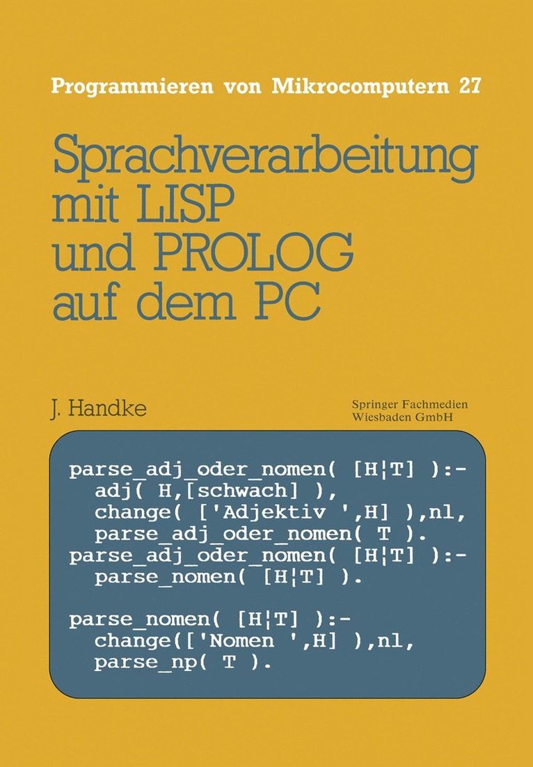 Jürgen Handke - Sprachverarbeitung, Häftad