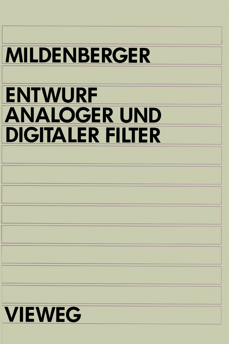Otto Mildenberger - Entwurf analoger und digitaler Filter, Häftad