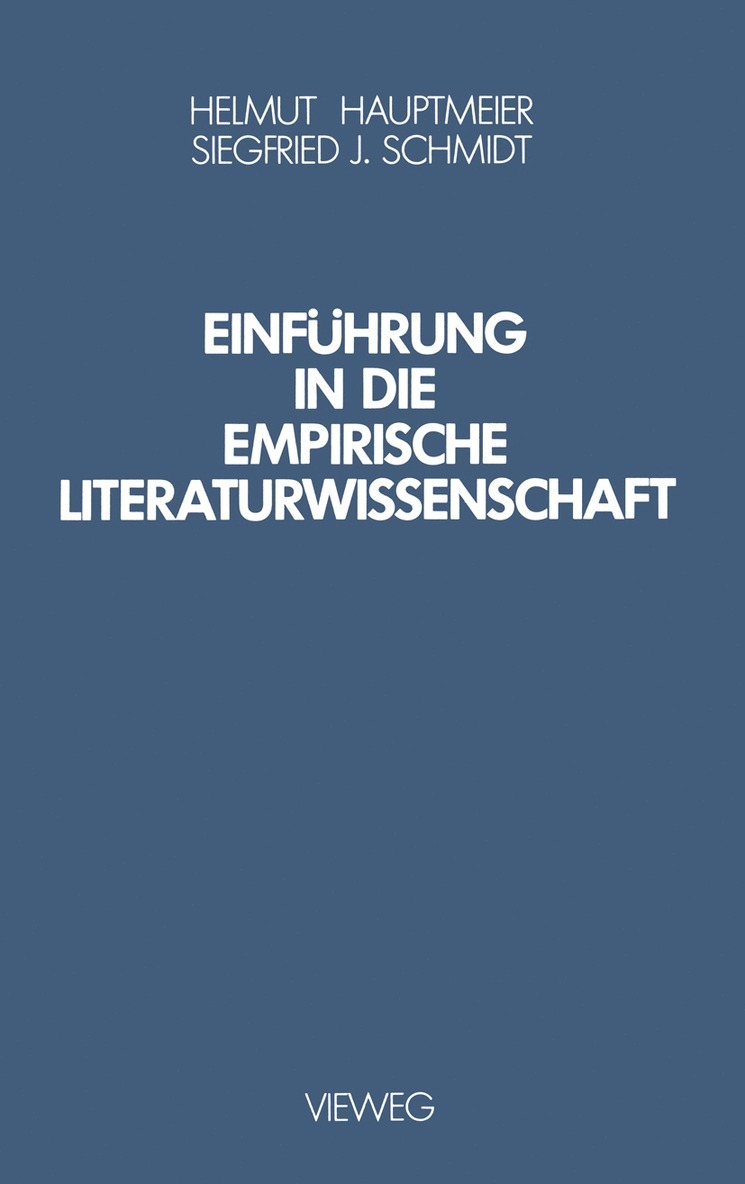 Einfhrung in die Empirische Literaturwissenschaft 1