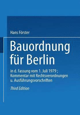 bokomslag Bauordnung für Berlin in der Fassung vom 1. Juli 1979