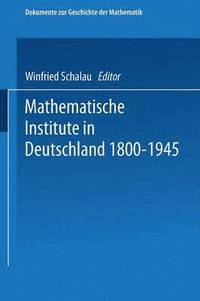 bokomslag Mathematische Institute in Deutschland 18001945