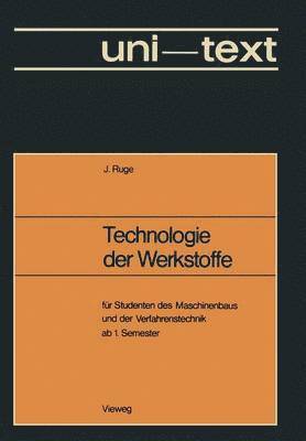 bokomslag Technologie der Werkstoffe