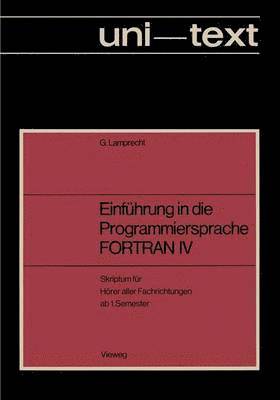 bokomslag Einfhrung in die Programmiersprache FORTRAN IV