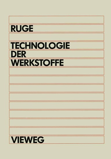 bokomslag Technologie der Werkstoffe