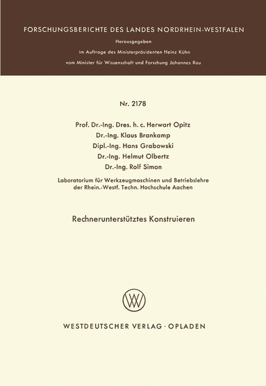 Herwart Opitz - Rechnerunterstütztes Konstruieren, Häftad