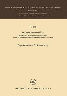bokomslag Organisation der Sozialforschung