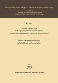 bokomslag Einfluß der Vorgarndrehung auf die Gespinsteigenschaften