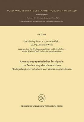 bokomslag Anwendung aperiodischer Testsignale zur Bestimmung des dynamischen Nachgiebigkeitsverhaltens von Werkzeugmaschinen