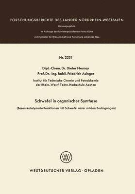 Dieter Neuray - Schwefel in organischer Synthese, Häftad