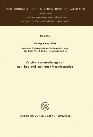 bokomslag Vergleichsuntersuchungen an gas-, bad- und ionitrierten Maschinenteilen