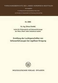 bokomslag Ermittlung der Laufeigenschaften von Schienenfahrzeugen bei regelloser Erregung