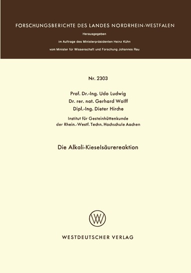 Udo Ludwig - Die Alkali-Kieselsäurereaktion, Häftad