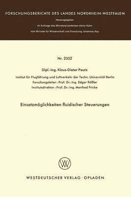 Einsatzmglichkeiten fluidischer Steuerungen 1