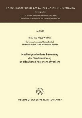 bokomslag Nachfrageorientierte Bewertung der Streckenfhrung im ffentlichen Personennahverkehr