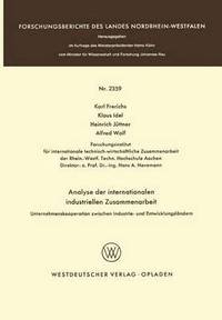 bokomslag Analyse der internationalen industriellen Zusammenarbeit