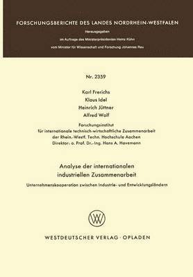 bokomslag Analyse der internationalen industriellen Zusammenarbeit