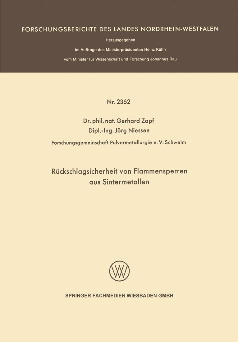 Rückschlagsicherheit von Flammensperren aus Sintermetallen