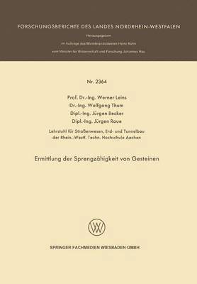 Ermittlung der Sprengzähigkeit von Gesteinen 1